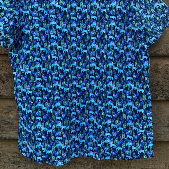 Marc Anthony Blue Zebra Luxury Button Down Mens Shirt Size XXL - Picture 10 of 11